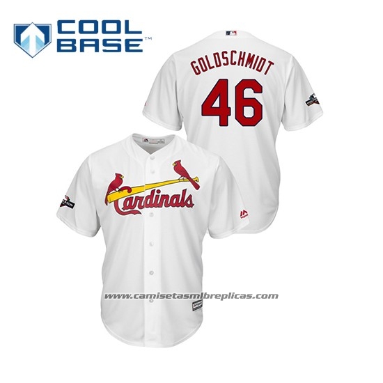 Camiseta Beisbol Hombre St. Louis Cardinals Paul Goldschmidt 2019 Postemporada Cool Base Blanco